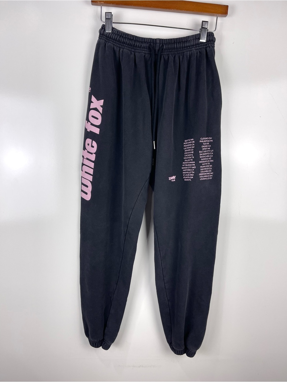 White Fox Black Sweatpants Women’s Size Medium Loungewear Jogger Lounge Pants